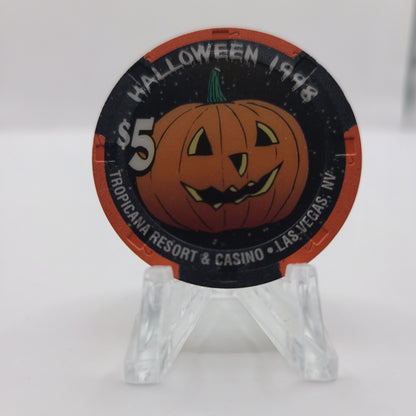 Tropicana Hotel Casino Las Vegas Nevada "Halloween 1998" $5 Chip V3546