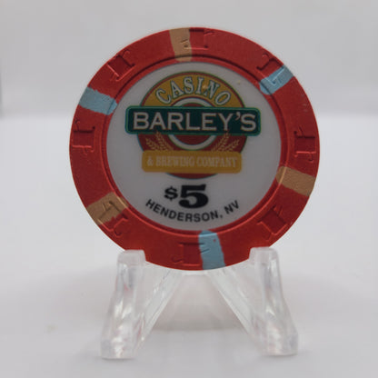 Barley's Casino & Brewing Henderson Nevada 1996 $5 Chip N1253