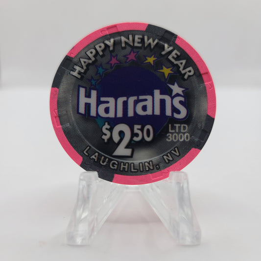 Harrah's Hotel Casino Laughlin Nevada 2000 "Happy New Year " $2.50 Chip V4474 LTD 3000