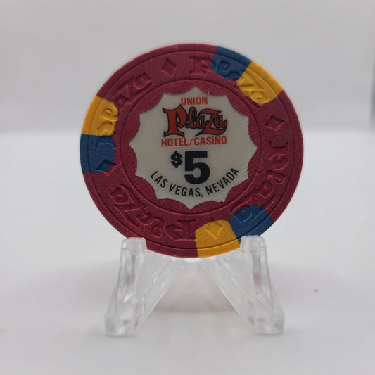 Union Plaza Hotel Casino Las Vegas Nevada 1980's $5 Chip N2277