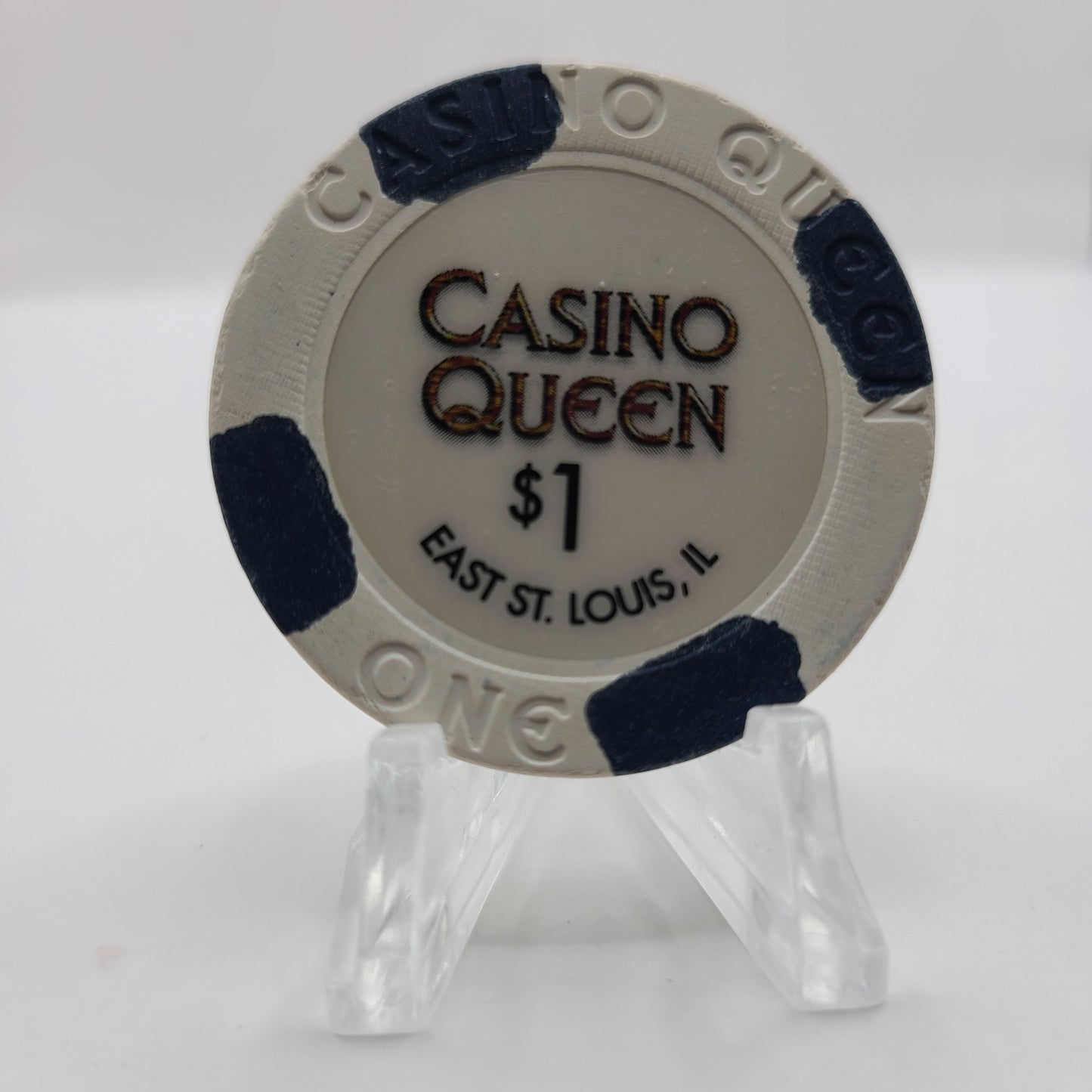 Casino Queen Riverboat Casino E St.Louis Illinois 2007 $1 Chip (Worn)