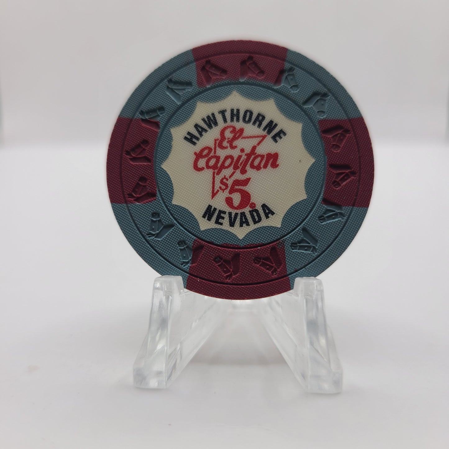 El Capitan Lodge Casino Hawthorne Nevada 1970's $5 Chip N3209.1