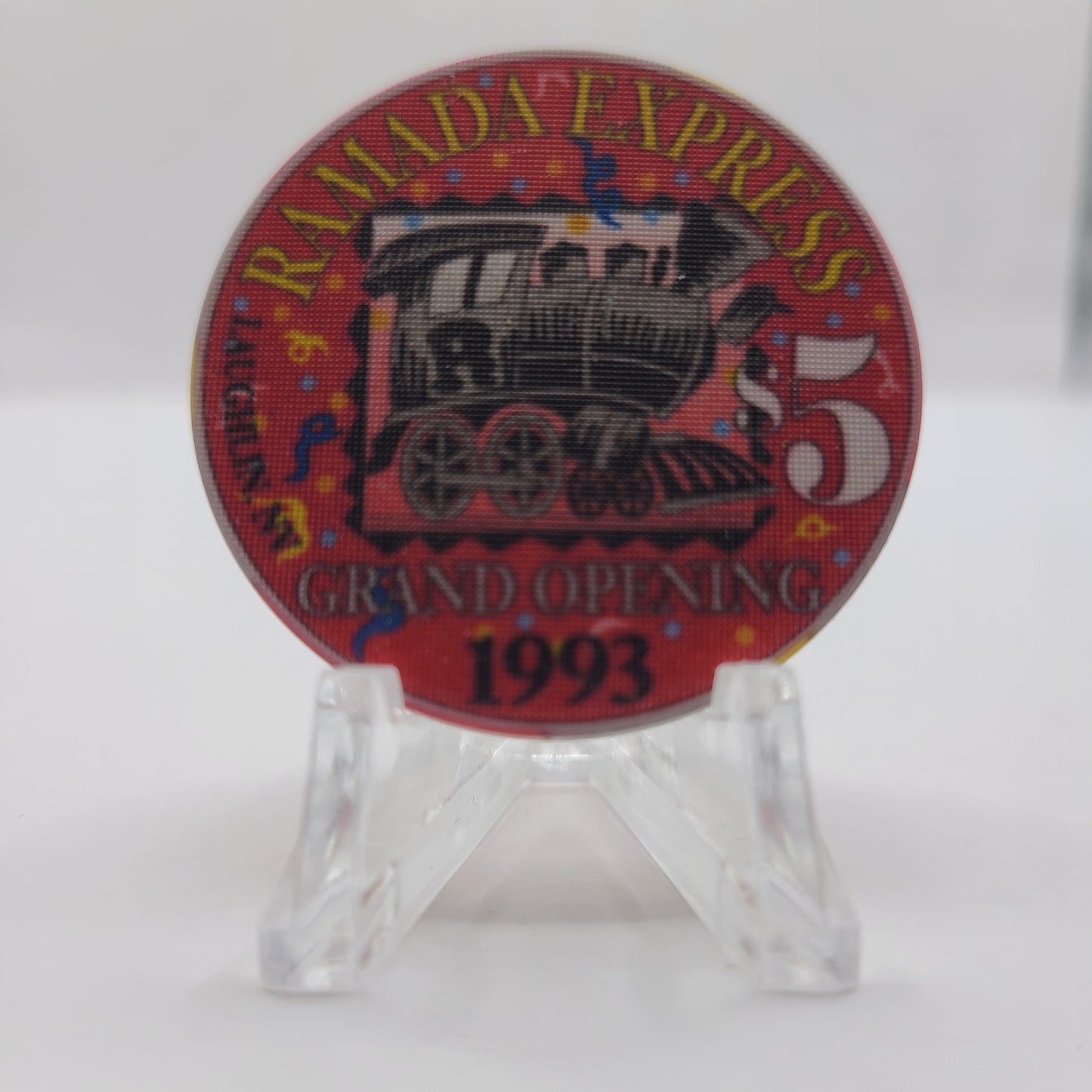 Ramada Express Hotel Casino Laughlin Nevada  "Grand Opening" 1993 $5 Chip N7786