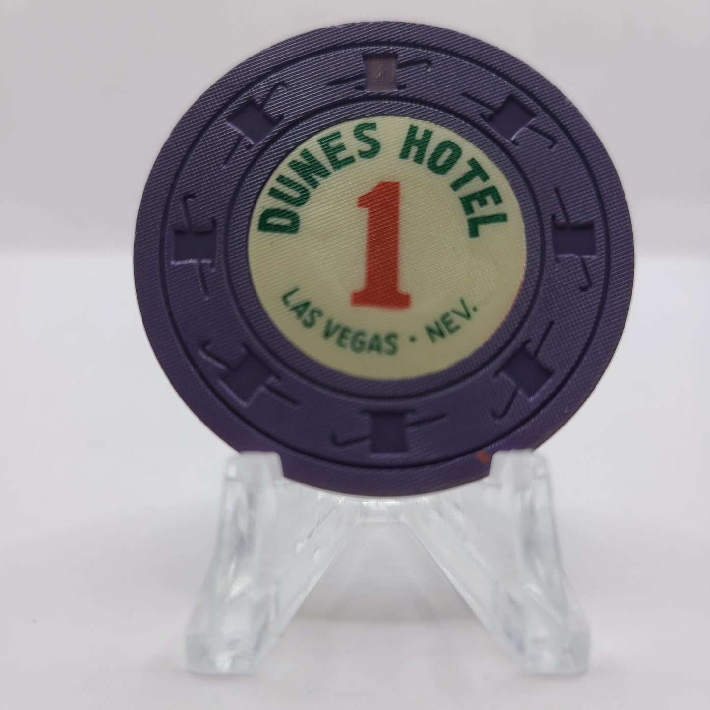 Dunes Hotel Casino Las Vegas Nevada 1960 Purple Roulette Chip E0337.Pur