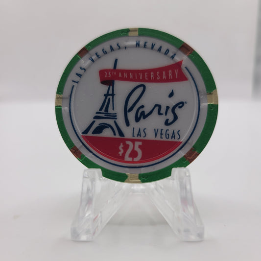 Paris Hotel Casino Las Vegas Nevada 2024 "25 YEAR ANNIVERSARY" $25 Chip