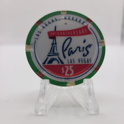 Paris Hotel Casino Las Vegas Nevada 2024 "25 YEAR ANNIVERSARY" $25 Chip