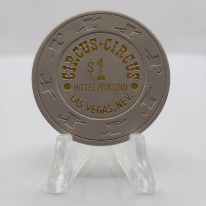 Circus Circus Casino Las Vegas Nevada 1980's $1 Chip N1467 "CIRCULATED"