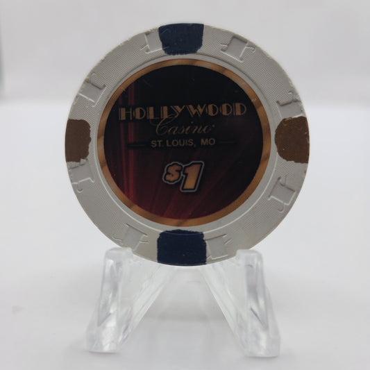 Hollywood Casino Maryland Heights "St Louis" Missouri 2012 $1 Chip (Worn)