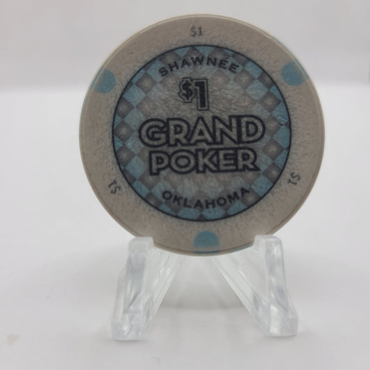 Grand Casino Hotel Resort Shawnee Oklahoma $1 "Poker Room" Chip