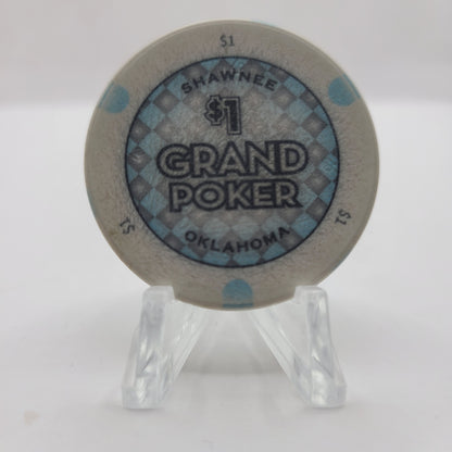 Grand Casino Hotel Resort Shawnee Oklahoma $1 "Poker Room" Chip