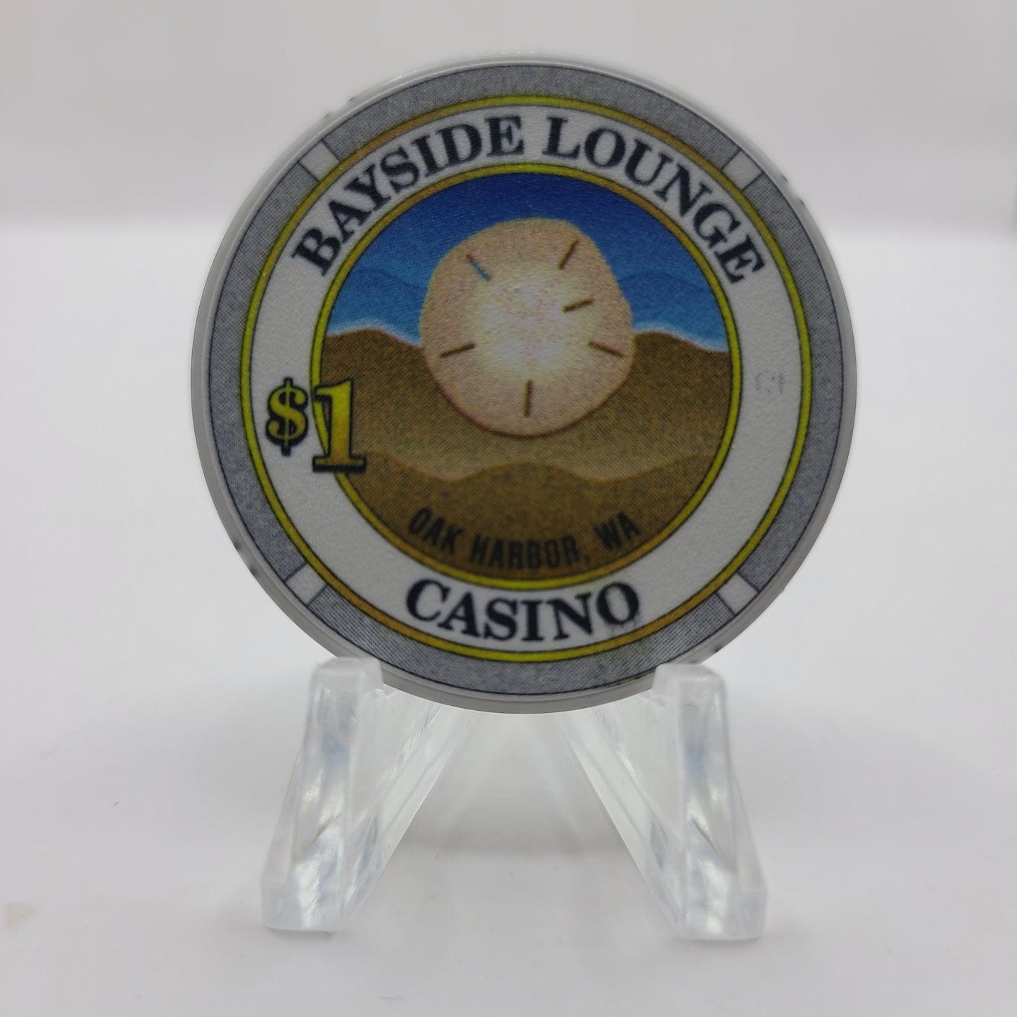 Bayside Lounge & Casino Oak Harbor Washington $1 Chip "Card Room"