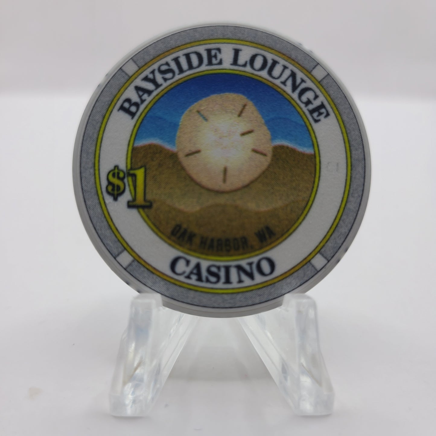 Bayside Lounge & Casino Oak Harbor Washington $1 Chip "Card Room"