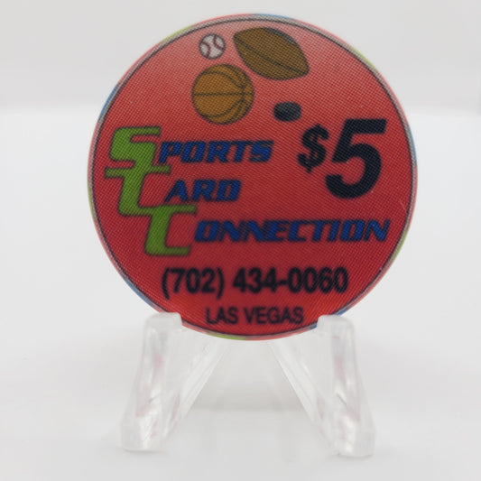 Sports Card Connection "Card Room" Las Vegas Nevada 1991 $5 Chip N0654