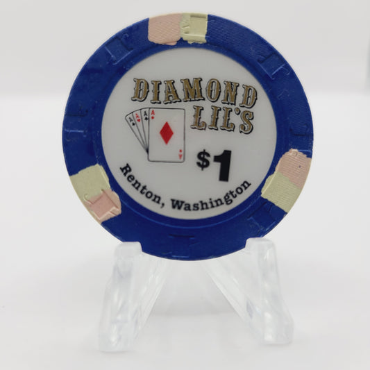 Diamond Lil's Card Room Renton Washington $1 Chip