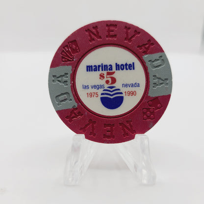 Marina Hotel Casino Las Vegas Nevada 1992 "Borland Imitation" $5 Chip V2972