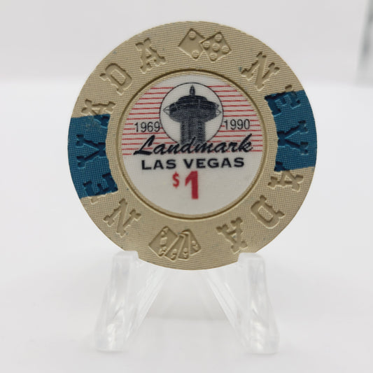 Landmark Hotel Casino Las Vegas Nevada 1994 "Borland Imitation" $1 Chip V2882