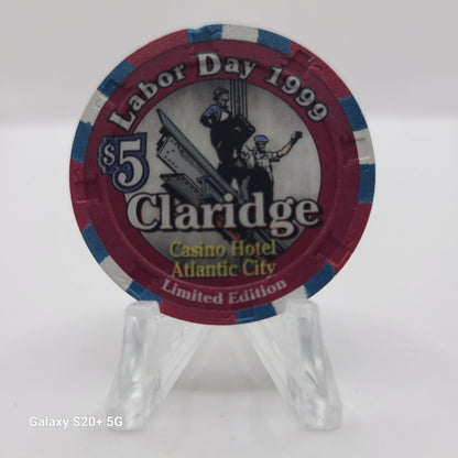 Claridge Casino Hotel Atlantic City New Jersey 1999 "Labor Day" $5 Chip