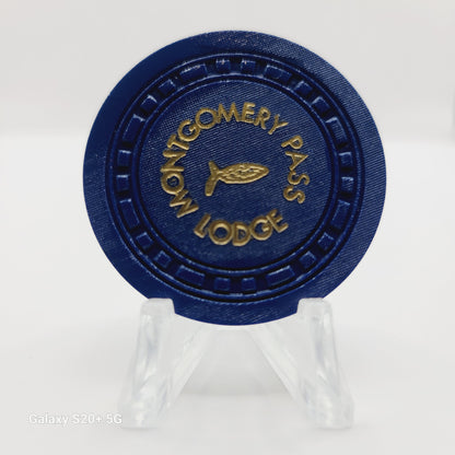 Montgomery Pass Lodge Montgomery Pass Nevada 1953 "Roulette" Chip N3275 (Navy)
