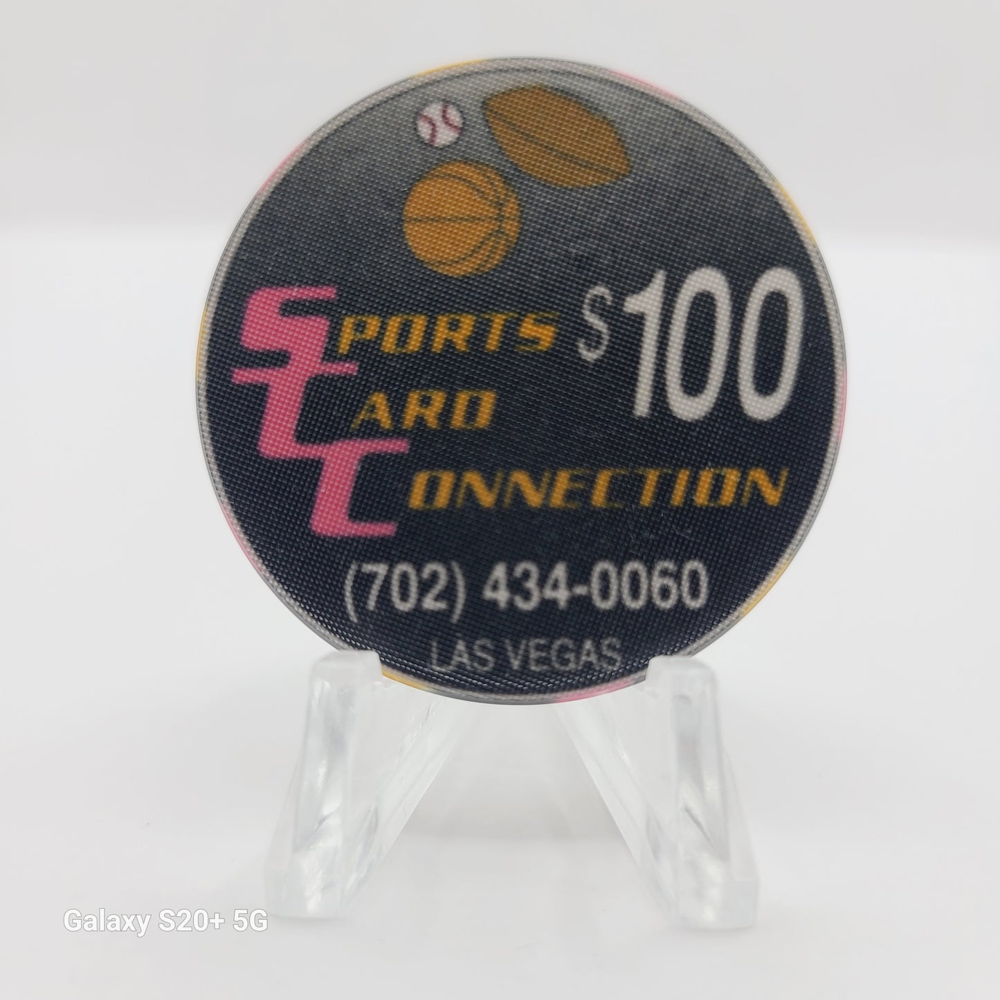 Sports Card Connection Card Room  Las Vegas Nevada 1991 $100 Chip N0571