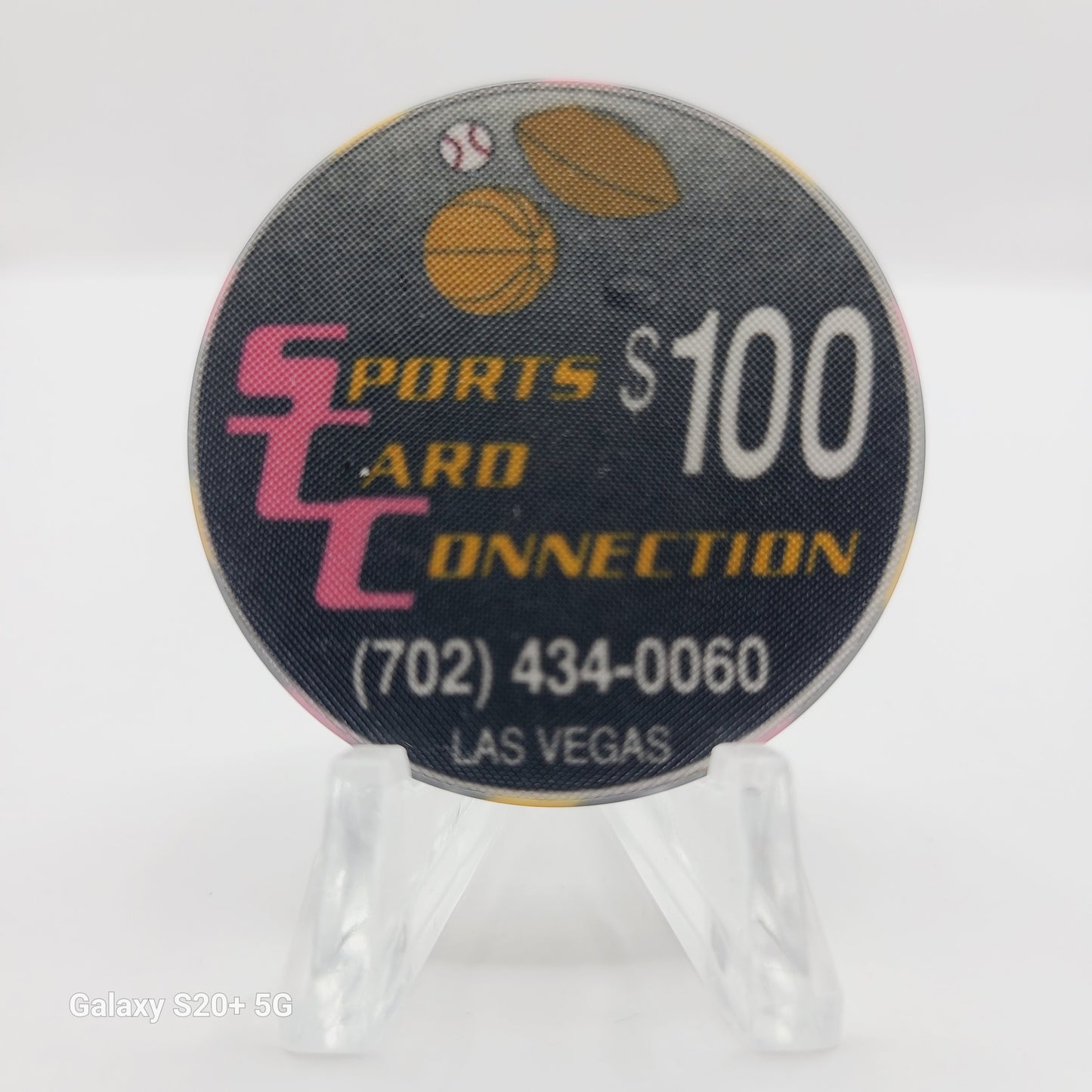 Sports Card Connection Card Room  Las Vegas Nevada 1991 $100 Chip N0571