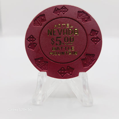 Hotel Nevada Battle Mountain Nevada 1980's $5 Chip N9986