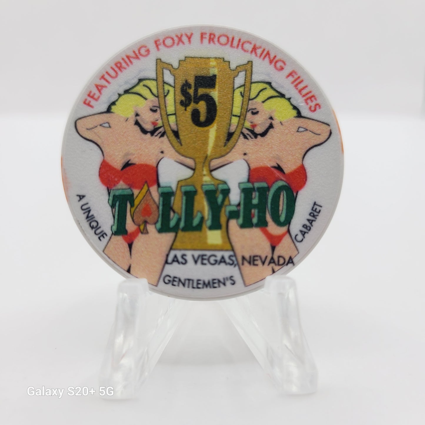Tally-Ho "Gentlemen's Cabaret" Las Vegas Nevada 1997 "Third Anniversary" $5 Chip V1637