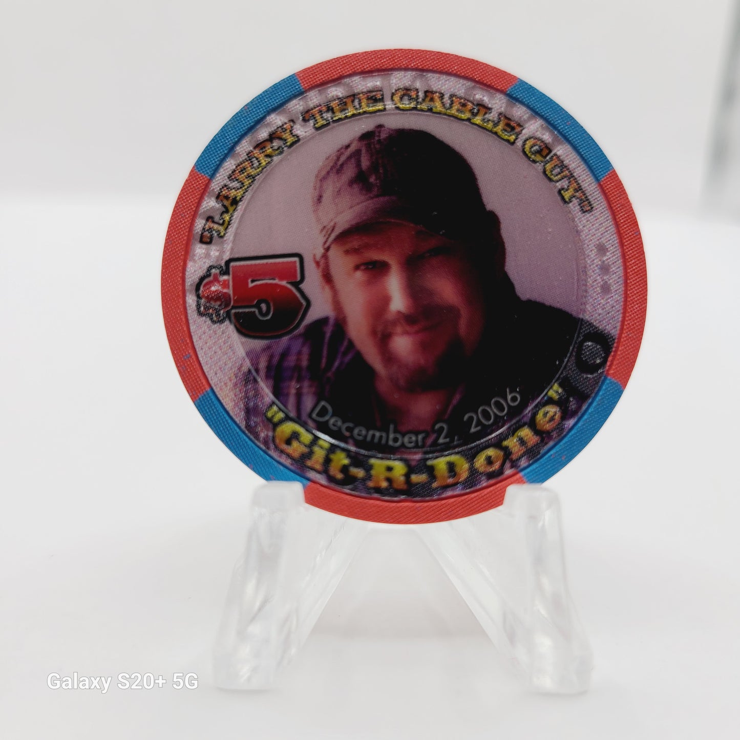The Orleans Hotel Casino Las Vegas Nevada 2006 "Larry the Cable Guy" $5 Chip E5802 LMT 2000