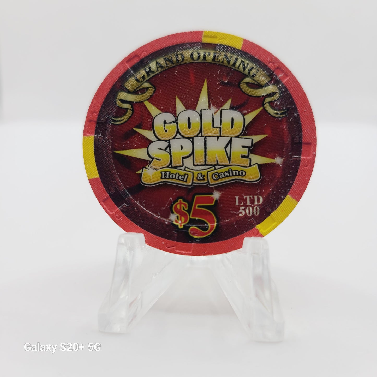 Gokd Spike Hotel Casino Las Vegas Nevada 2009 "Grand Opening" $5 Chip E7987