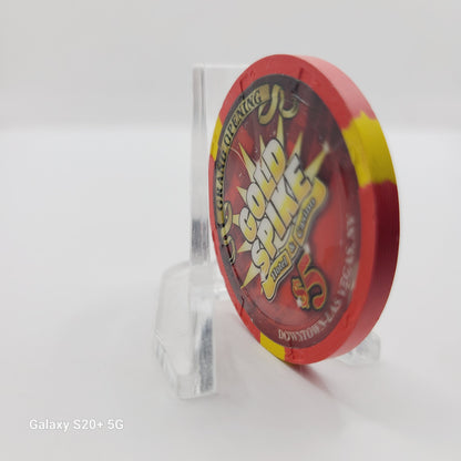 Gokd Spike Hotel Casino Las Vegas Nevada 2009 "Grand Opening" $5 Chip E7987