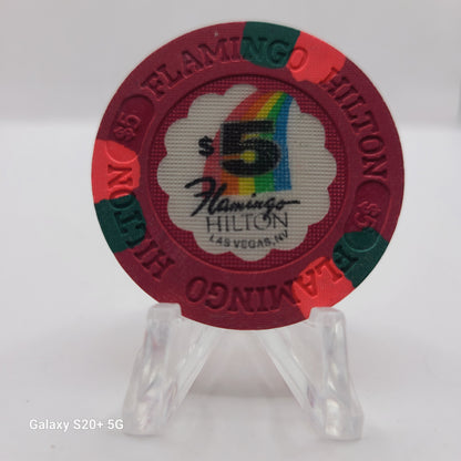 Flamingo Hilton Hotel Casino Las Vegas Nevada 1989 $5 Chip N1595