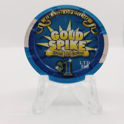 Gold Spike Hotel Casino Las Vegas Nevada 2009 $1 "Grand Opening" Chip E7985 LTD 500