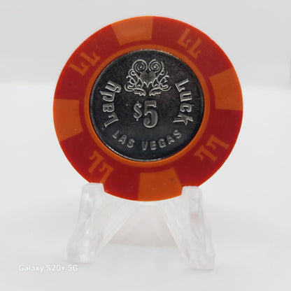 Lady Luck Hotel Casino Las Vegas Nevada 1980's $5 Chip  N1839