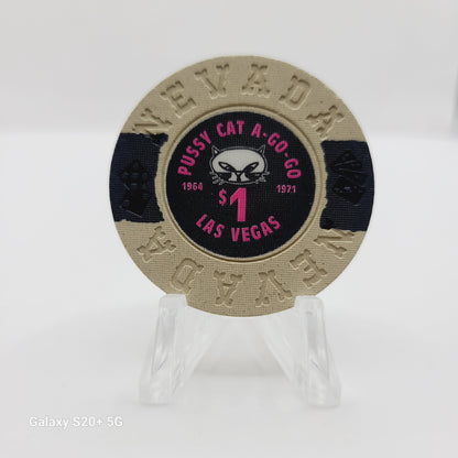 Pussycat a' Go-Go Casino Las Vegas Nevada 1995 $1 "Borland Imitation" Chip E7305