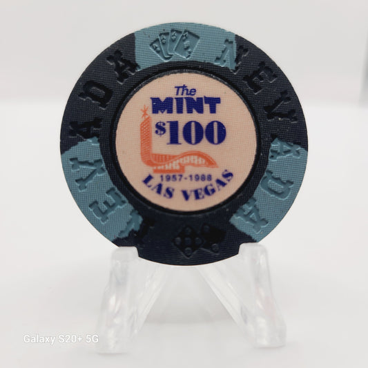 The Mint Casino Las Vegas Nevada 1992 "Borland Imitation" $100 Chip N5967 (Slight Warping)