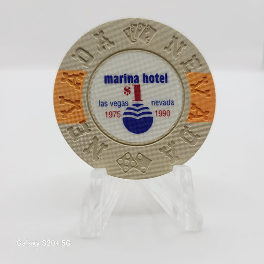 Marina Hotel Casino Las Vegas Nevada 1994  "Borland Imitation" $1 Chip V2971