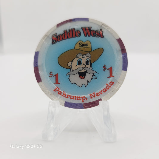 Saddle West Hotel Casino RV Resort Pahrump Nevada 2003 $1 Casino Chip E2415