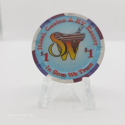 Saddle West Hotel Casino RV Resort Pahrump Nevada 2003 $1 Casino Chip E2415