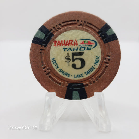 Sahara Tahoe Hotel Casino Lake Tahoe Nevada $5 1965 Casino Chip N5517