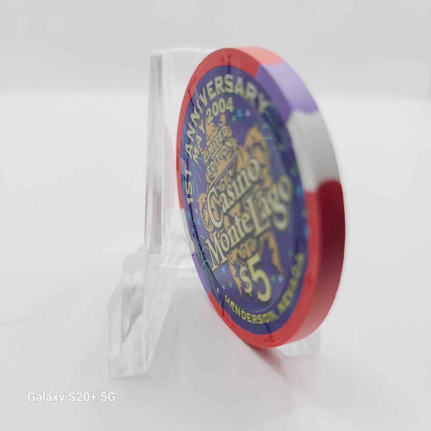 Casino Monte Lago Hotel Casino Henderson Nevada 2004 $5 "1st Anniversary" Chip  E4321