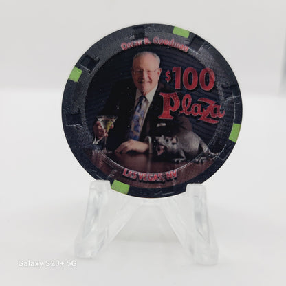 Plaza Hotel Casino Las Vegas Nevada 2015 $100 Casino Chip "Oscar Goodman"