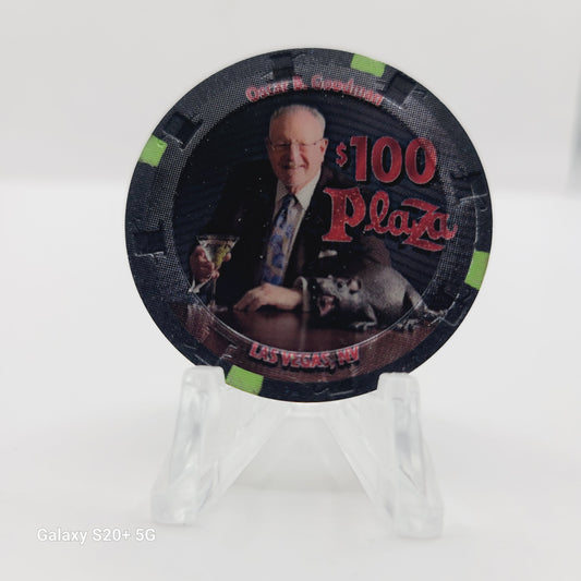 Plaza Hotel Casino Las Vegas Nevada 2015 $100 Casino Chip "Oscar Goodman"