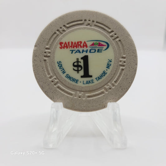 Sahara Tahoe Hotel Casino Lake Tahoe Nevada 1965 $1 Chip N5519 "Beige"