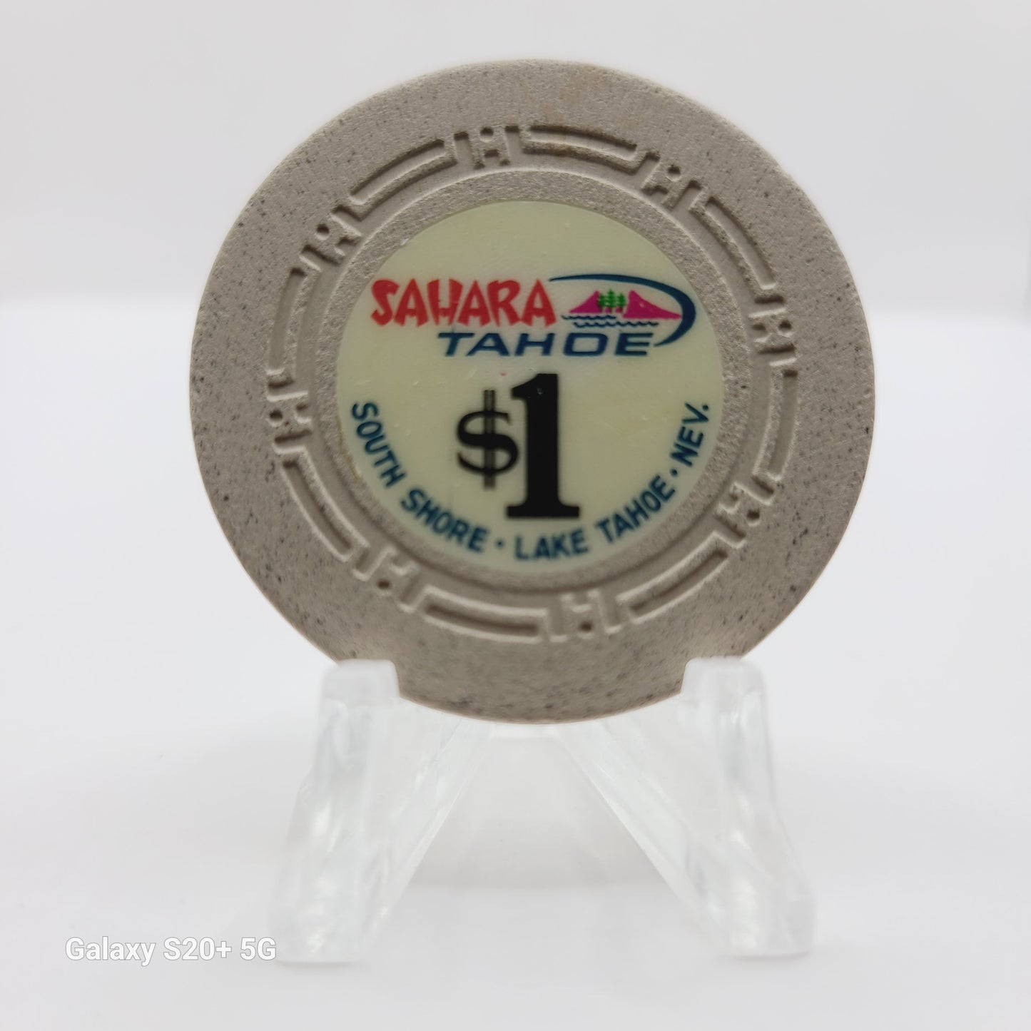 Sahara Tahoe Hotel Casino Lake Tahoe Nevada 1965 $1 Chip N5519 "Beige"