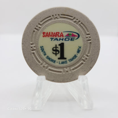 Sahara Tahoe Hotel Casino Lake Tahoe Nevada 1965 $1 Chip N5519 "Beige"