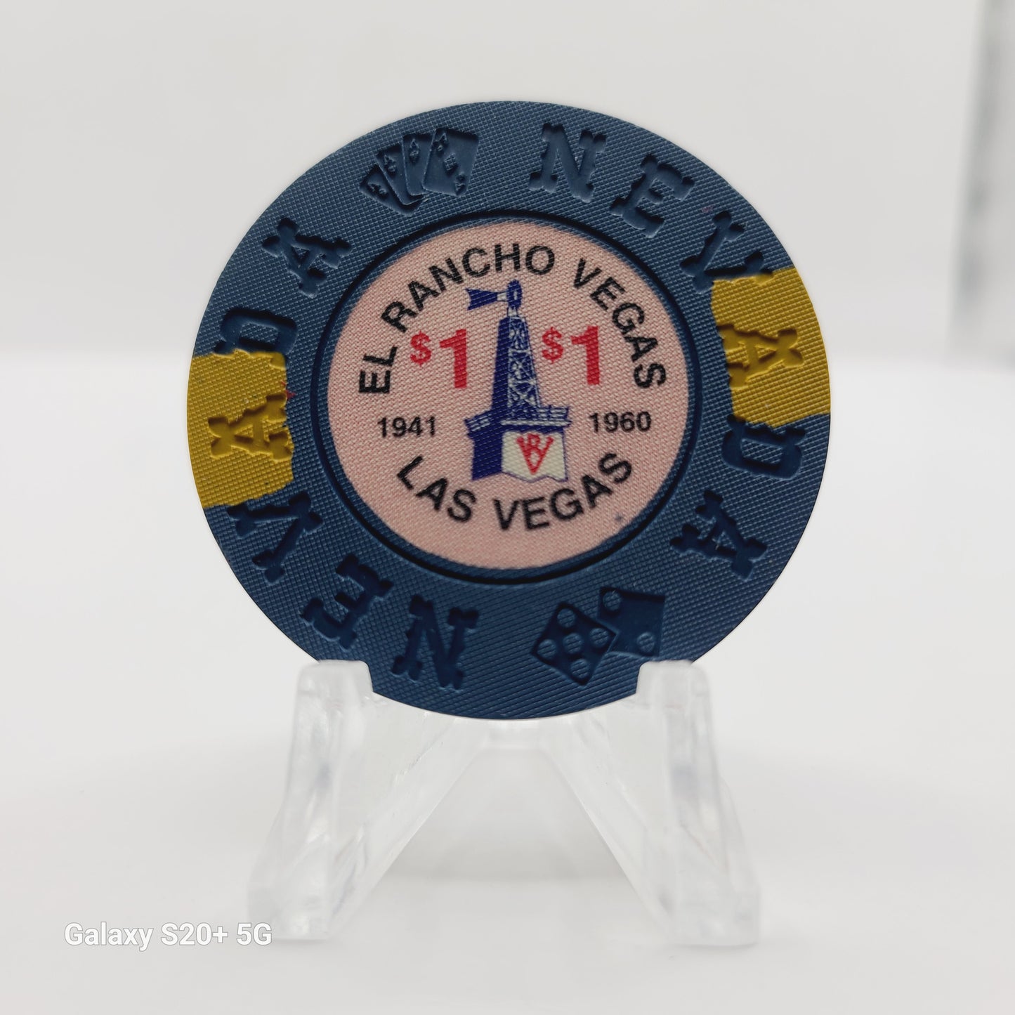 El Rancho Vegas Las Vegas Nevada 1992 "Borland Imitation" $1 Casino Chip  N5941
