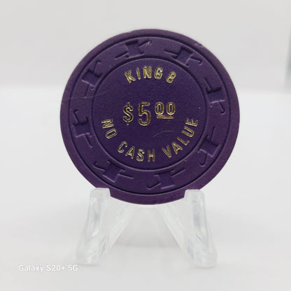 King 8 Hotel & Gambling Hall Las Vegas Nevada 1970's $5 Casino Chip  N2798