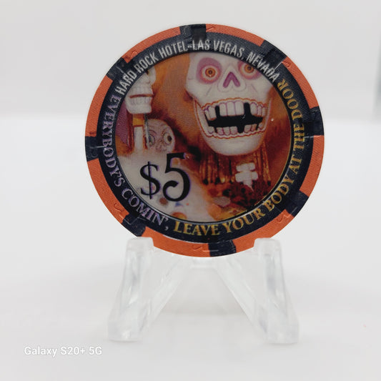 Hard Rock Hotel Casino Las Vegas Nevada 2000 "Halloween 2000" $5 Casino Chip V6925