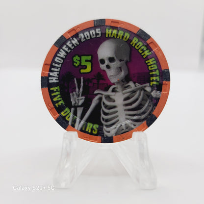 Hard Rock Hotel Casino Las Vegas Nevada 2005 "Halloween 2005" $5 Casino Chip E4882
