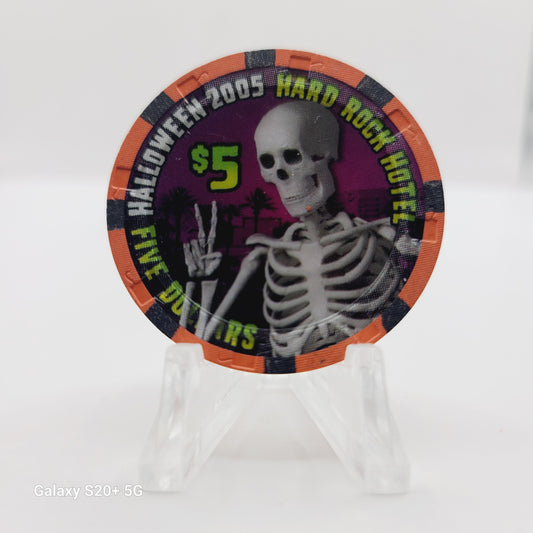 Hard Rock Hotel Casino Las Vegas Nevada 2005 "Halloween 2005" $5 Casino Chip E4882