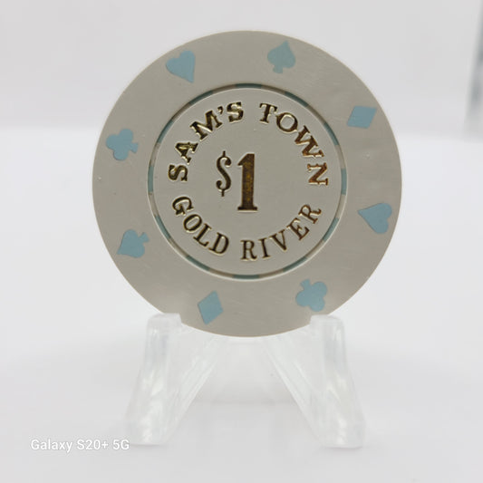 Sam's Town Gold River Casino Hotel Laughlin Nevada 1984 $1 Casino Chip N6268